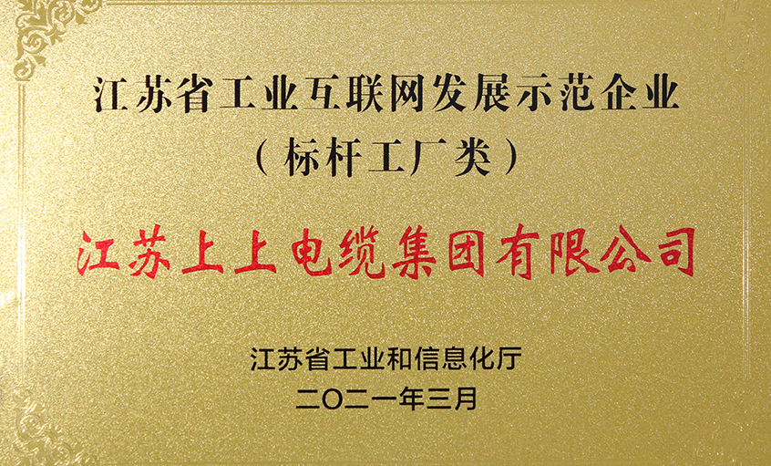 聚鑫汇电缆获评“江苏省工业互联网发展示范企业”